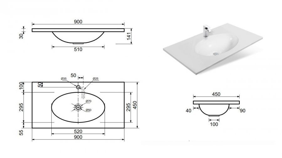 Тумба подвесная под умывальник Vegas 900х450 2 ящика (ШхГхВ) 898х446х607 Тумба подвесная под умывальник Vegas 900х450 2 ящика (ШхГхВ) 898х446х607