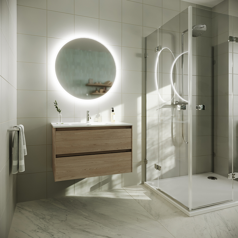 Тумба подвесная SANCOS Cento 790х450х500, c двумя ящиками оснащенными доводчиками,карпатская ель, арт. CN80KE Тумба подвесная SANCOS Cento 790х450х500, c двумя ящиками оснащенными доводчиками,карпатская ель, арт. CN80KE