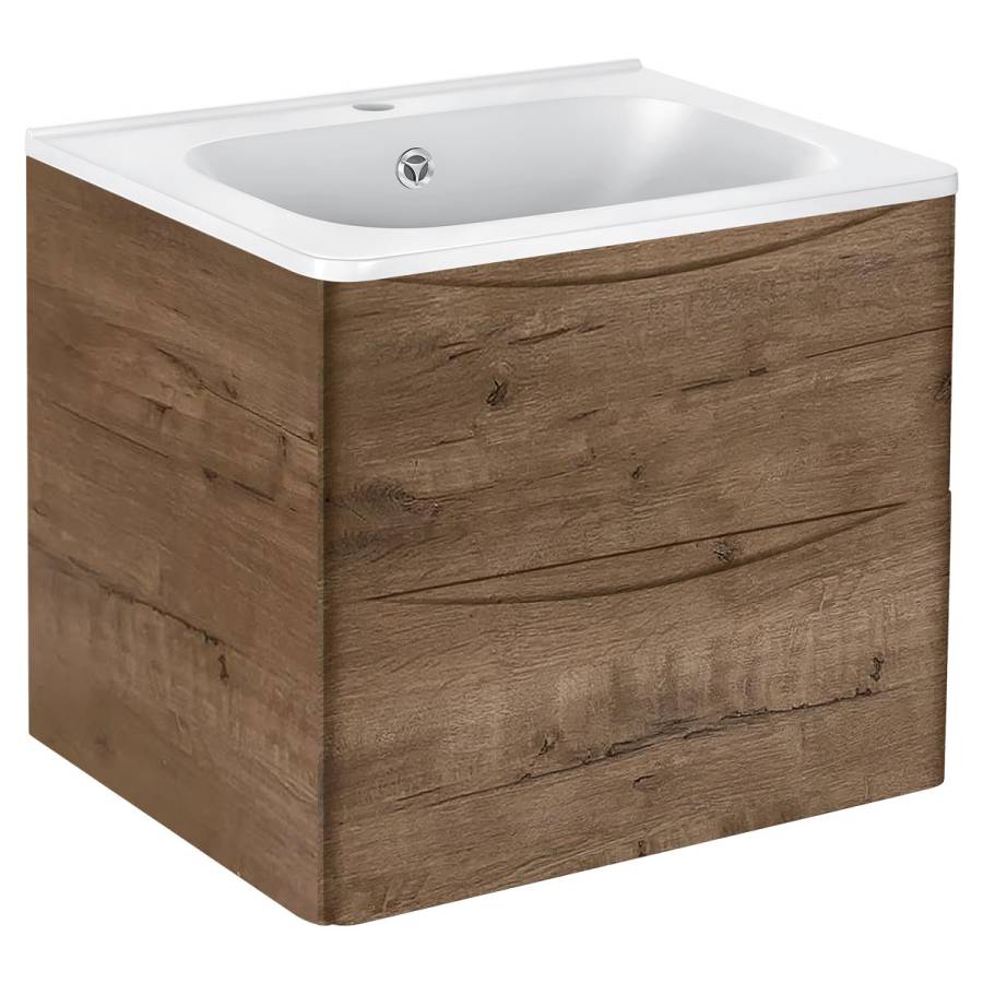 База под раковину Paola 600 подвесная, 2 выкатных ящика soft close, V.Oak База под раковину Paola 600 подвесная, 2 выкатных ящика soft close, V.Oak