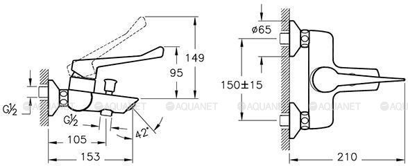 AquaMed Solid S смеситель для ванны и душа AquaMed Solid S смеситель для ванны и душа