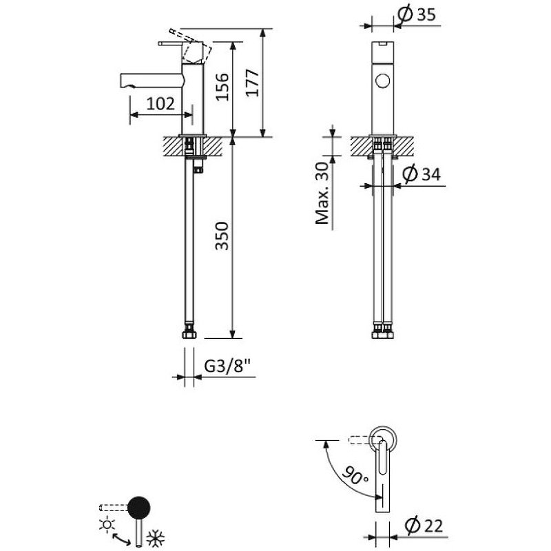 LEAF-LSM2-01-W0 Смеситель для раковины однорычажный, без донного клапана, исполнение хром LEAF-LSM2-01-W0 Смеситель для раковины однорычажный, без донного клапана, исполнение хром