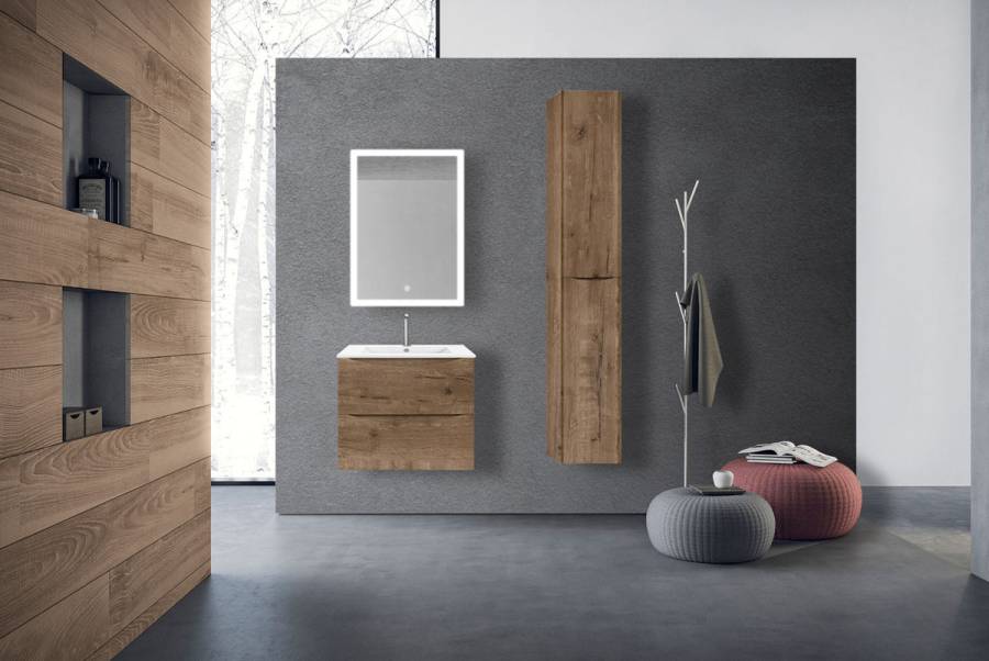 База под керамическую раковину Mia 600 подвесная, 2 выкатных ящика soft close, V.Oak База под керамическую раковину Mia 600 подвесная, 2 выкатных ящика soft close, V.Oak