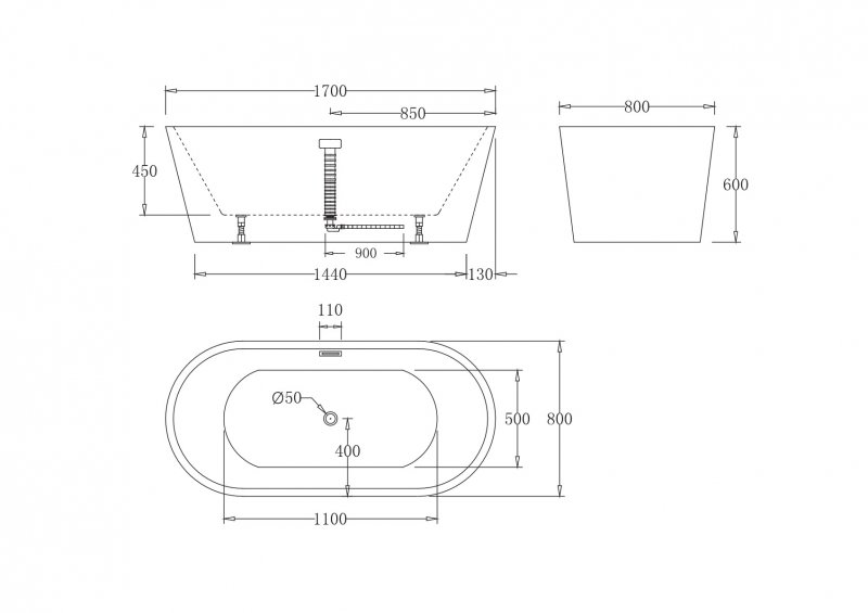 Ванна акриловая отдельностоящая BelBagno BB71-BIANCO Ванна акриловая отдельностоящая BelBagno BB71-BIANCO