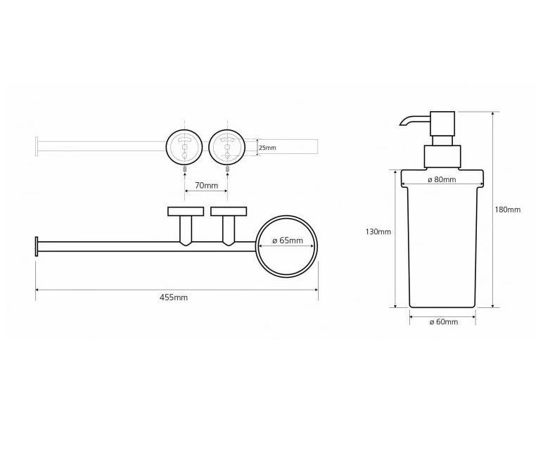 Держатель для полотенца с дозатором для жидкого мыла Держатель для полотенца с дозатором для жидкого мыла