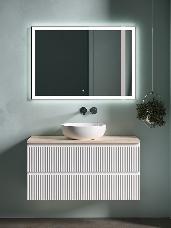 Тумба подвесная SANCOS Snob R 995х445х500, c двумя ящиками оснащенными доводчиками, Bianco, арт.SNR100W Тумба подвесная SANCOS Snob R 995х445х500, c двумя ящиками оснащенными доводчиками, Bianco, арт.SNR100W