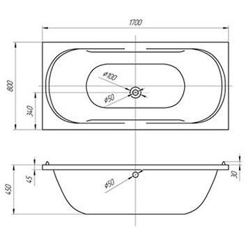 Ванна "Astra silk" 1700х800