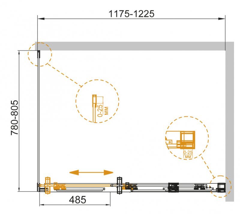 DUET SOFT-AH-1-120/80-C-Cr Душевой уголок DUET SOFT-AH-1-120/80-C-Cr Душевой уголок