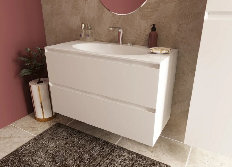 Тумба подвесная под умывальник Malta 1000х470 2 ящика (ШхГхВ) 998х466х607 Тумба подвесная под умывальник Malta 1000х470 2 ящика (ШхГхВ) 998х466х607