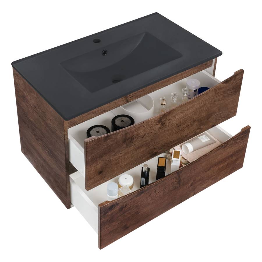 База под керамическую раковину Mia 800 подвесная, 2 выкатных ящика soft close, R.Wood База под керамическую раковину Mia 800 подвесная, 2 выкатных ящика soft close, R.Wood