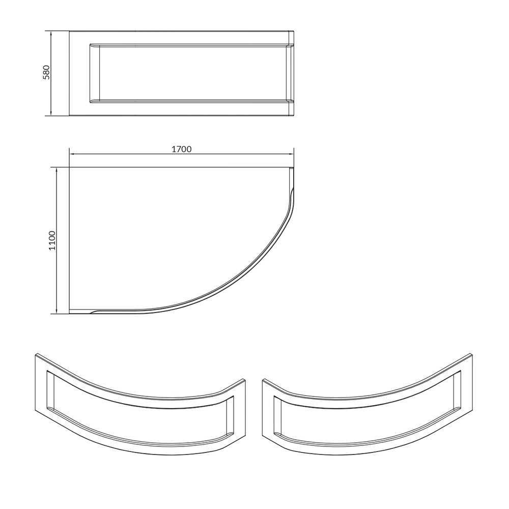 Панель для ванны фронтальная KALIOPE 170 Панель для ванны фронтальная KALIOPE 170