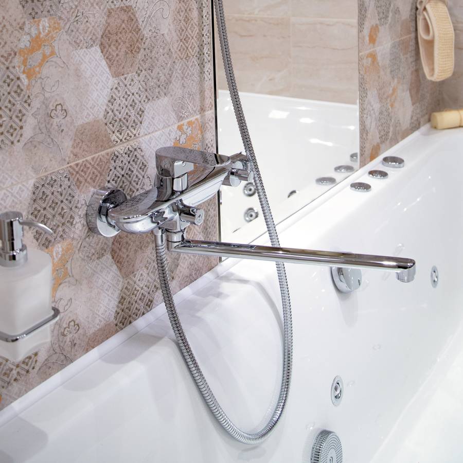 Dinkel 5802L Смеситель для ванны с длинным изливом Wasserkraft Dinkel 5802L Смеситель для ванны с длинным изливом Wasserkraft