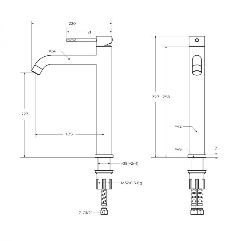 RELAX-LC1-01-W0 Смеситель для накладной раковины однорычажный без донного клапана, хром RELAX-LC1-01-W0 Смеситель для накладной раковины однорычажный без донного клапана, хром