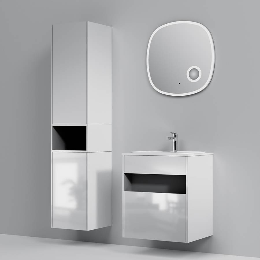 База под раковину с нишей и 1 ящиком, 60 см, белый глянец, универсальная M8FFUX0601WG База под раковину с нишей и 1 ящиком, 60 см, белый глянец, универсальная M8FFUX0601WG