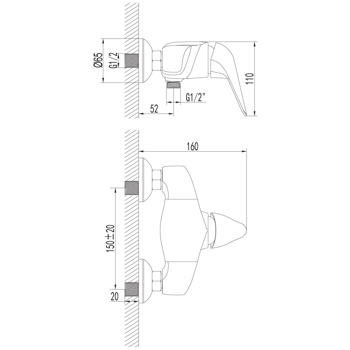 Смеситель Lemark Poseidon LM4233C для душа Смеситель Lemark Poseidon LM4233C для душа