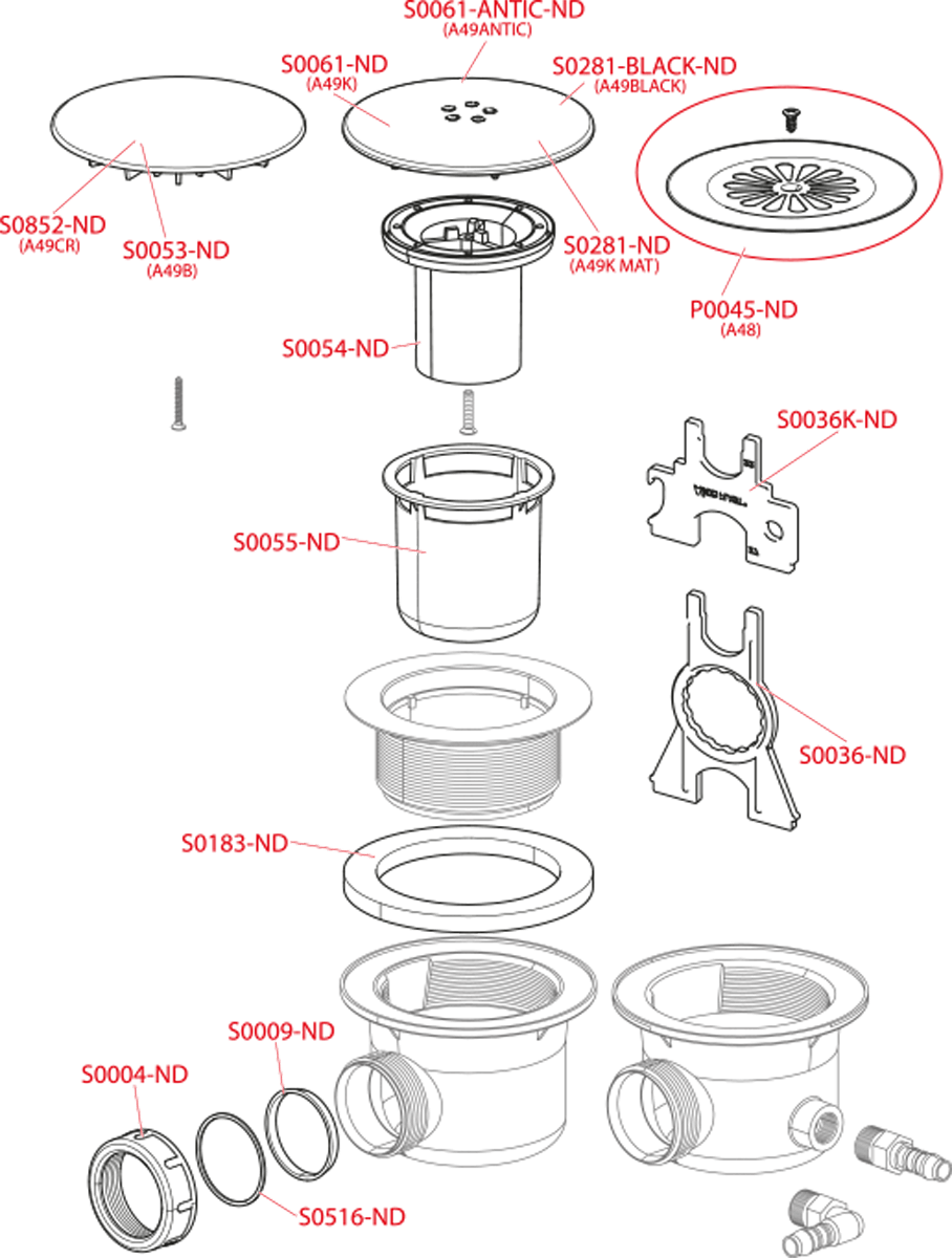 Cифон для душевого поддона с нержавеющей peшeткой Cифон для душевого поддона с нержавеющей peшeткой