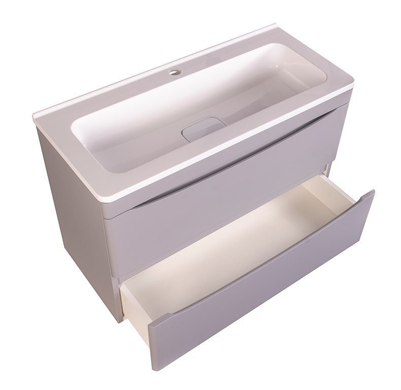 Тумба подвесная Creto Oro 90 см 24-HN90-GR серый люкс Тумба подвесная Creto Oro 90 см 24-HN90-GR серый люкс