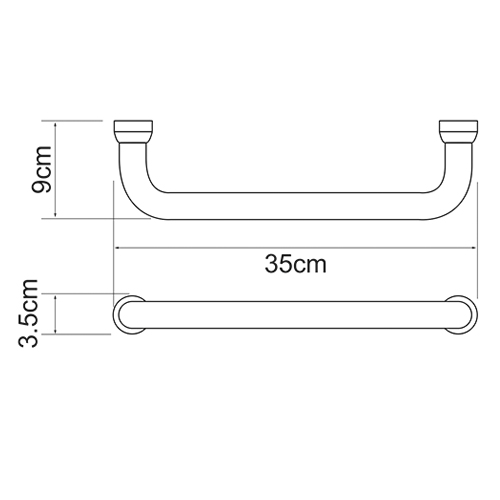 K-1066POLISHED BLACK Поручень для ванны K-1066POLISHED BLACK Поручень для ванны