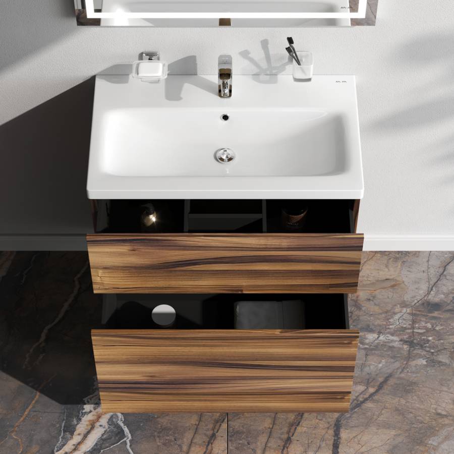 База под раковину, напольная, 75 см, 2 ящика, орех M90FSX0752HF База под раковину, напольная, 75 см, 2 ящика, орех M90FSX0752HF