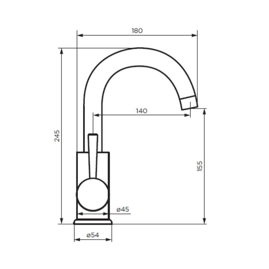 D3002101SS Logic смеситель для умывальника поворотный, нержавеющая сталь D3002101SS Logic смеситель для умывальника поворотный, нержавеющая сталь
