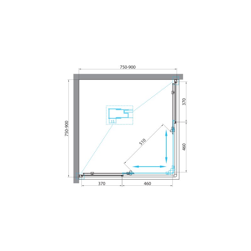 Душевой уголок BelBagno UNIQUE-A-2-75/90-M-Cr Душевой уголок BelBagno UNIQUE-A-2-75/90-M-Cr