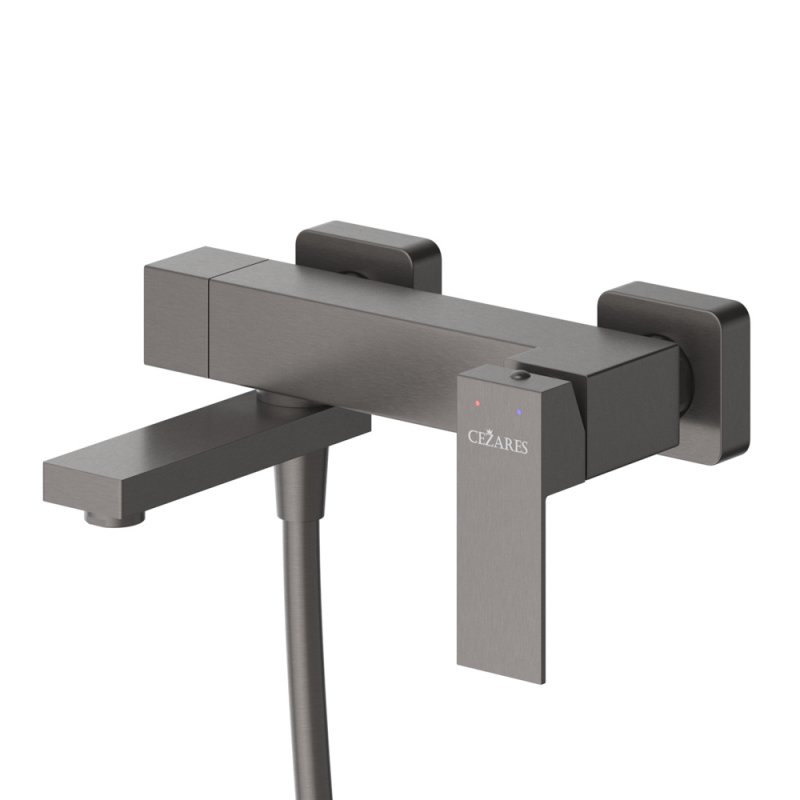 SLIDER-VD-GM Смеситель для ванны и душа однорычажный в комплекте с ручным душем, шлангом и держателем, оружейная сталь SLIDER-VD-GM Смеситель для ванны и душа однорычажный в комплекте с ручным душем, шлангом и держателем, оружейная сталь
