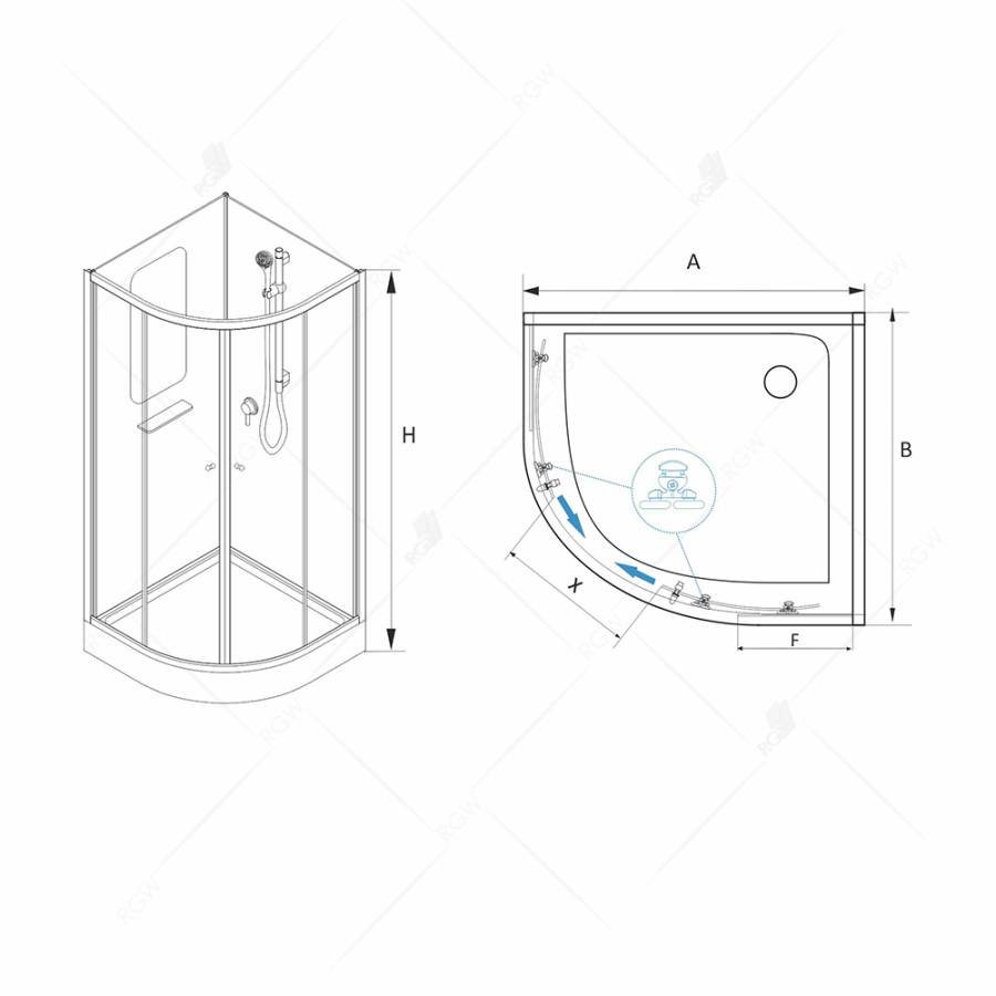 Душевая кабина AN-208, RGW 381320899-12 Душевая кабина AN-208, RGW 381320899-12
