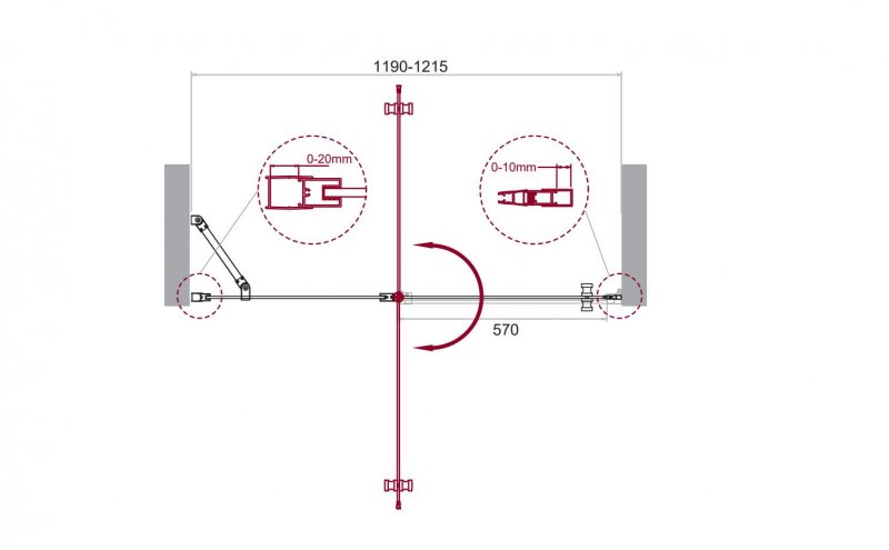 Душевая дверь BelBagno ETNA-B-12-60/20-C-Cr Душевая дверь BelBagno ETNA-B-12-60/20-C-Cr