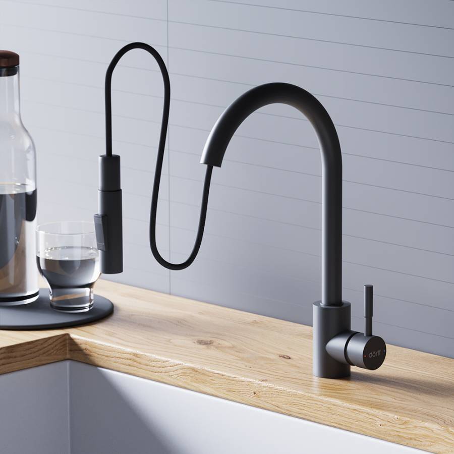 D3007522 Logic Кухонный смеситель  с вытягивающимся изливом, черный D3007522 Logic Кухонный смеситель  с вытягивающимся изливом, черный