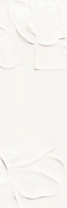 Плитка настенная Structure Pattern белый цветы  25*75 (O-STU-WTU052) (6шт/1,125м2), м2 Плитка настенная Structure Pattern белый цветы  25*75 (O-STU-WTU052) (6шт/1,125м2), м2