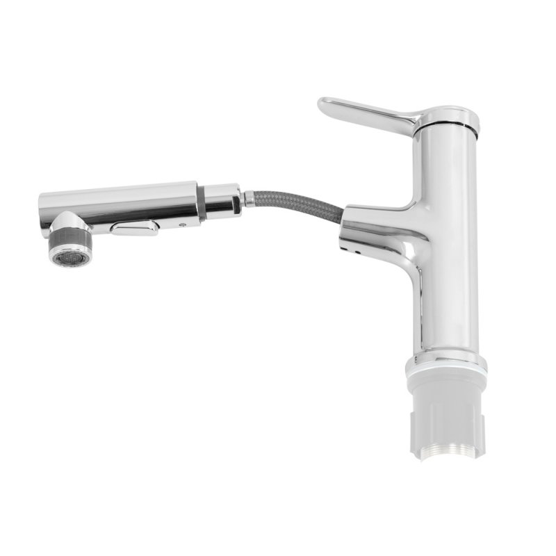 BB-LVMD-CRM-W0 Смеситель для раковины без донного клапана с выдвижным изливом Исполнение: Хром  BB-LVMD-CRM-W0 Смеситель для раковины без донного клапана с выдвижным изливом Исполнение: Хром