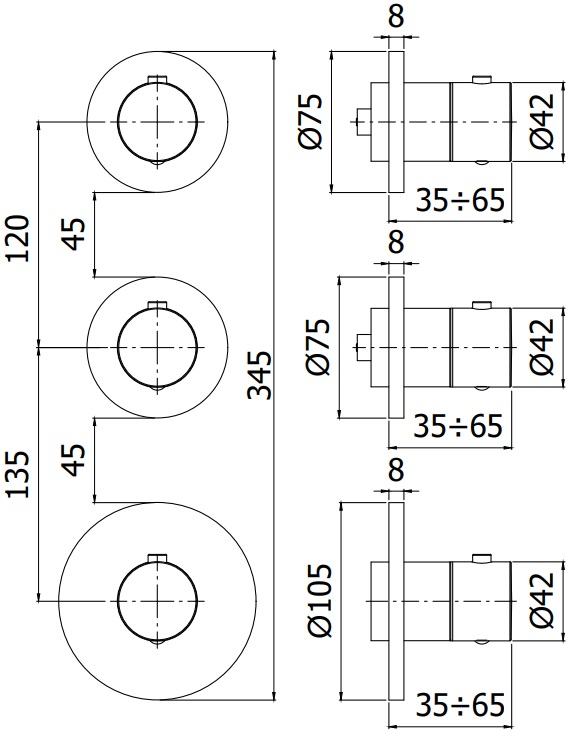 Смеситель для ванны с душем Paffoni Modular Box MDE018ST Смеситель для ванны с душем Paffoni Modular Box MDE018ST