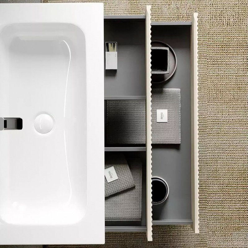 Тумба подвесная SANCOS Snob R 790х445х500, c двумя ящиками оснащенными доводчиками, Beige Soft , арт.SNR80CE Тумба подвесная SANCOS Snob R 790х445х500, c двумя ящиками оснащенными доводчиками, Beige Soft , арт.SNR80CE