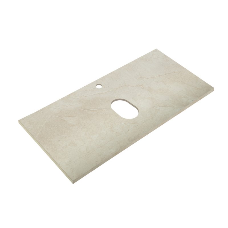 KEP-100-CEM-W0 Столешница из керамогранита без отверстия под смеситель 1016x468x10 Исполнение: Cemento  KEP-100-CEM-W0 Столешница из керамогранита без отверстия под смеситель 1016x468x10 Исполнение: Cemento