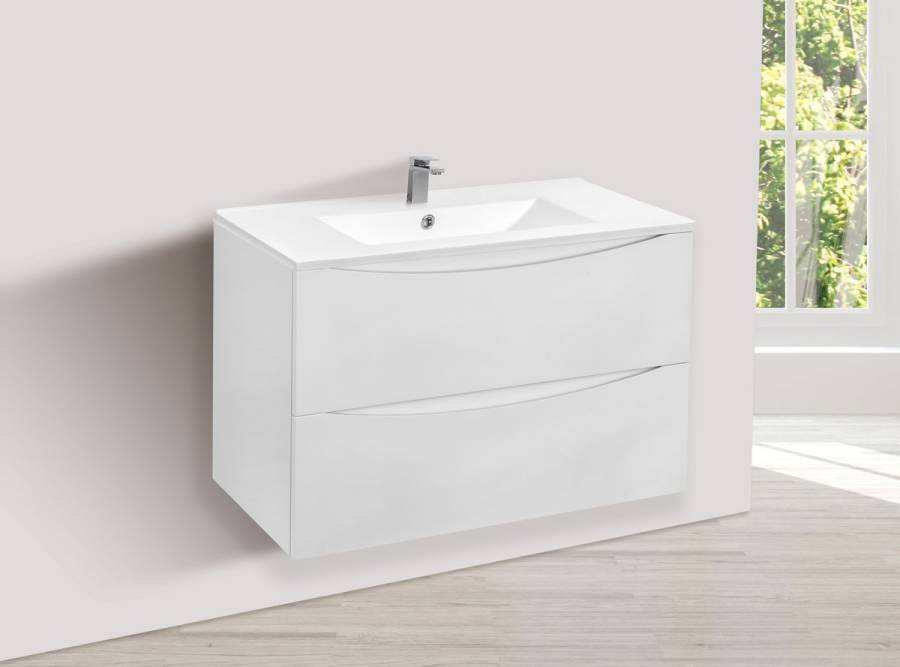 База под керамическую раковину Mia 800 подвесная, 2 выкатных ящика soft close, G.White База под керамическую раковину Mia 800 подвесная, 2 выкатных ящика soft close, G.White