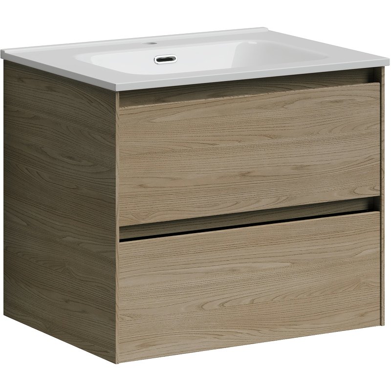 Тумба подвесная SANCOS Cento 590х450х500, c двумя ящиками оснащенными доводчиками, карпатская ель, арт. CN60KE Тумба подвесная SANCOS Cento 590х450х500, c двумя ящиками оснащенными доводчиками, карпатская ель, арт. CN60KE