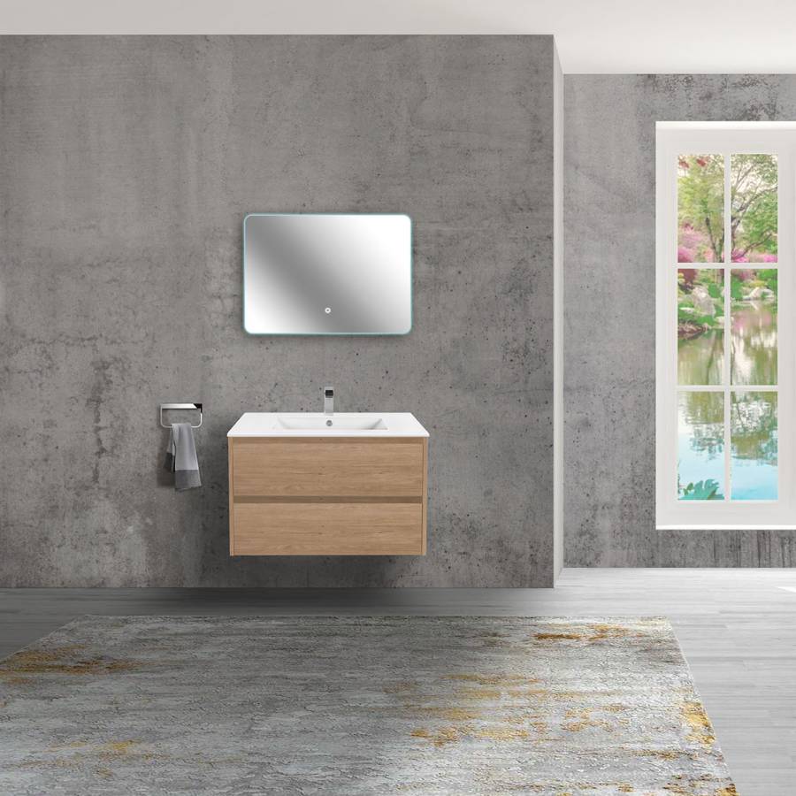 База под раковину Gio 800 подвесная, 2 выкатных ящика soft-close, N.Oak База под раковину Gio 800 подвесная, 2 выкатных ящика soft-close, N.Oak