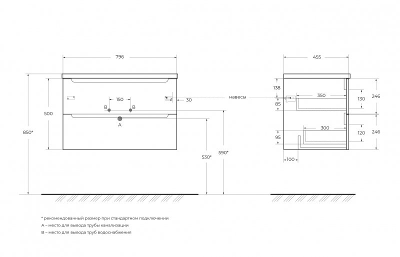 KEP-80-CEM-W0 Столешница из керамогранита без отверстия под смеситель 816x468x10 Исполнение: Cemento  KEP-80-CEM-W0 Столешница из керамогранита без отверстия под смеситель 816x468x10 Исполнение: Cemento