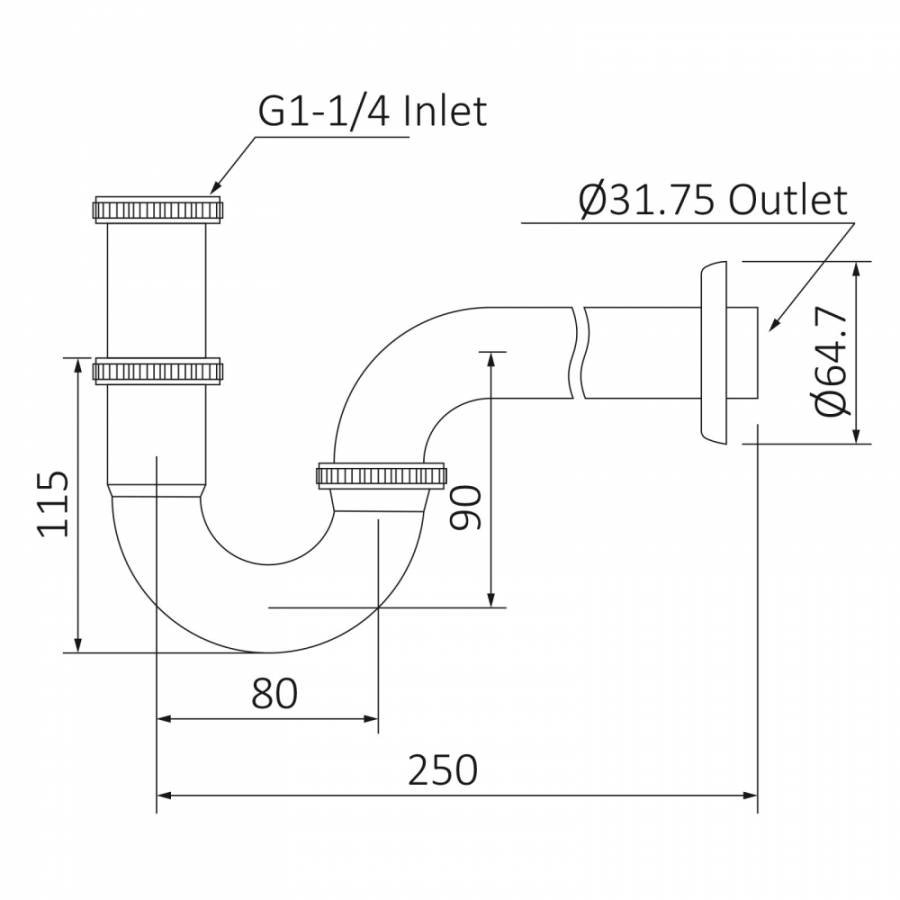 Сифон Timo 961/17L для раковины, золото матовое Сифон Timo 961/17L для раковины, золото матовое