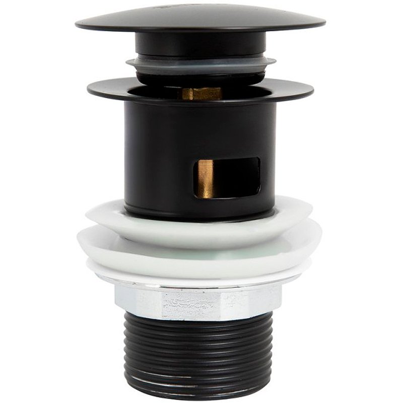 BB-SAT-NERO Донный клапан с системой "Клик-клак" с переливом, чёрный BB-SAT-NERO Донный клапан с системой "Клик-клак" с переливом, чёрный