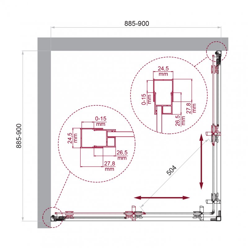 Душевой уголок BELBAGNO LUCE-A-2 Душевой уголок BELBAGNO LUCE-A-2