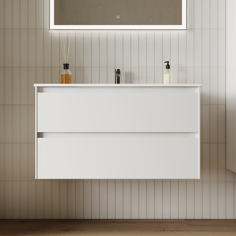 Тумба подвесная SANCOS Cento 890х450х500, c двумя ящиками оснащенными доводчиками, белый глянец, арт. CN90W Тумба подвесная SANCOS Cento 890х450х500, c двумя ящиками оснащенными доводчиками, белый глянец, арт. CN90W