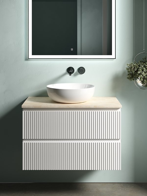 Тумба подвесная SANCOS Snob R 790х445х500, c двумя ящиками оснащенными доводчиками, Bianco, арт.SNR80W Тумба подвесная SANCOS Snob R 790х445х500, c двумя ящиками оснащенными доводчиками, Bianco, арт.SNR80W