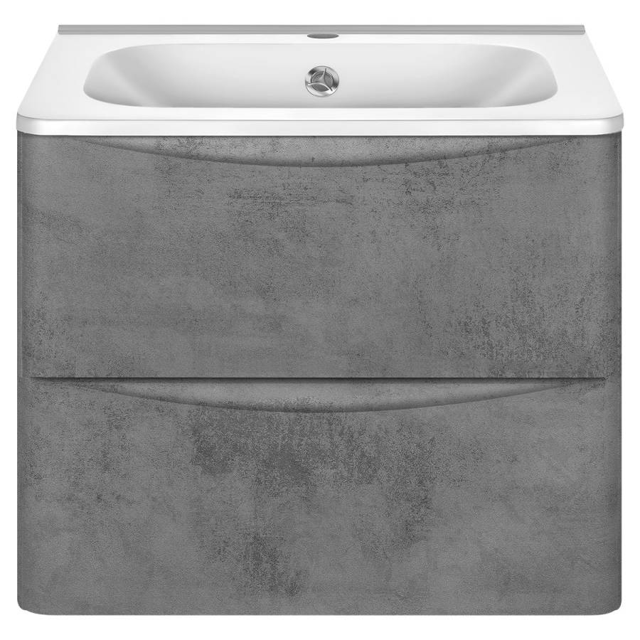 База под раковину Vico 600 подвесная, 2 выкатных ящика soft close, Beton База под раковину Vico 600 подвесная, 2 выкатных ящика soft close, Beton