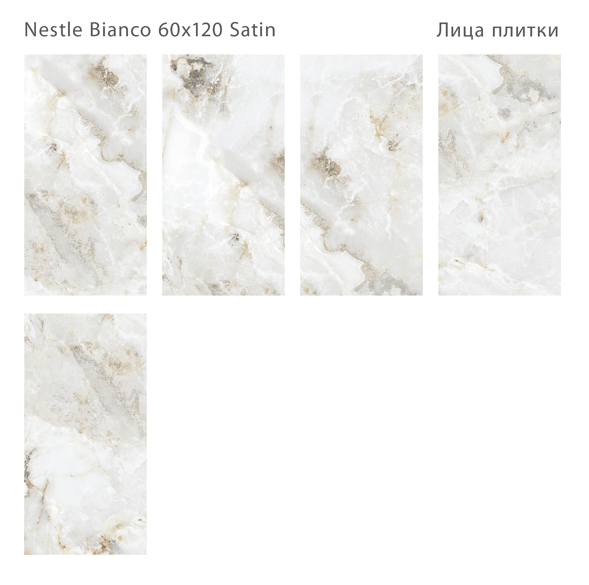 Плитка Nestle Bianco Satin 60x120 (2 шт.в уп) Плитка Nestle Bianco Satin 60x120 (2 шт.в уп)