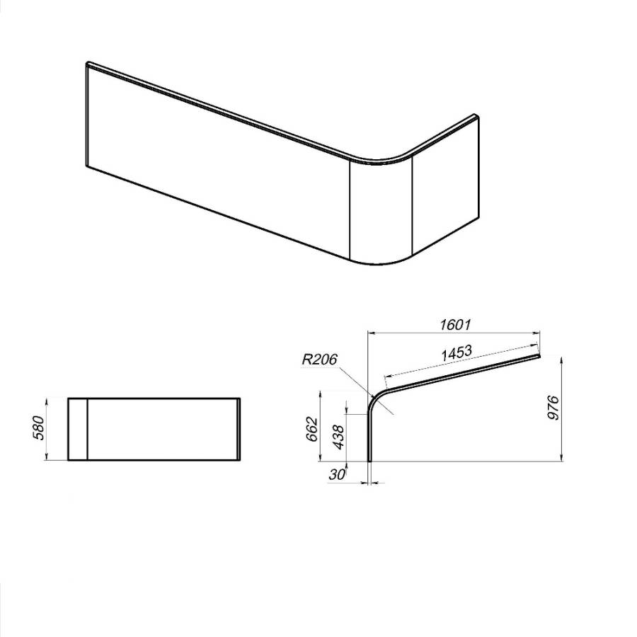 W72A-160U100W-P2 фронтальная панель для ванны spirit, универсальная W72A-160U100W-P2 фронтальная панель для ванны spirit, универсальная