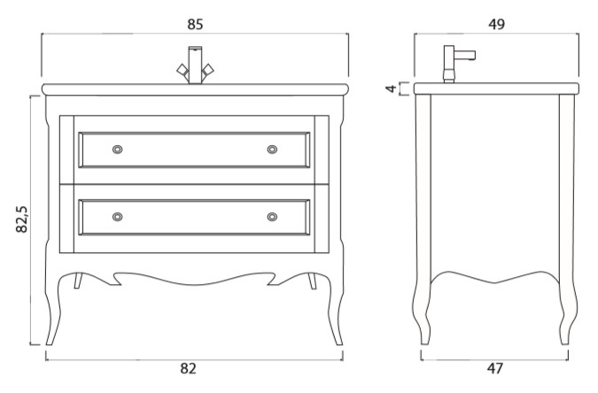 Тумба под раковину Creto Viva Blue 85 Тумба под раковину Creto Viva Blue 85