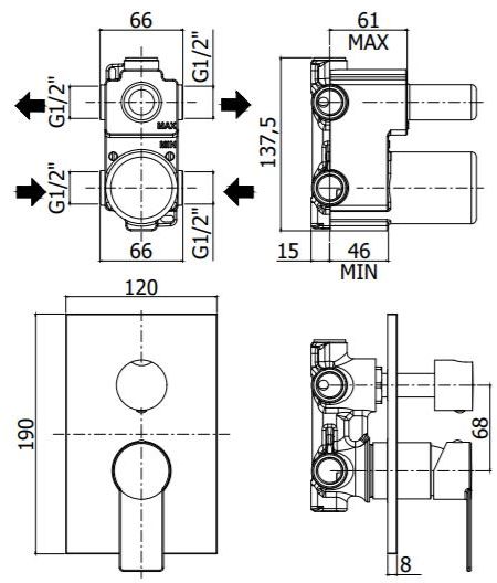 Смеситель для ванны Paffoni Tango TA018CR/М (с внутренней частью) хром Смеситель для ванны Paffoni Tango TA018CR/М (с внутренней частью) хром