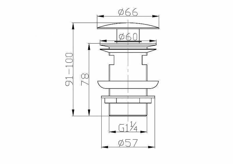 BB-SAT-NERO Донный клапан с системой "Клик-клак" с переливом, чёрный BB-SAT-NERO Донный клапан с системой "Клик-клак" с переливом, чёрный