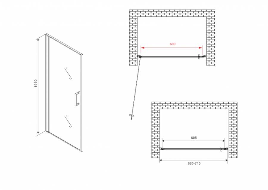 Душевая дверь ABBER Sonnenstrand AG04070 Душевая дверь ABBER Sonnenstrand AG04070