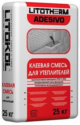 Клеевая смесь для фасадного утеплителя LITOTHERM ADESIVO 25 Клеевая смесь для фасадного утеплителя LITOTHERM ADESIVO 25